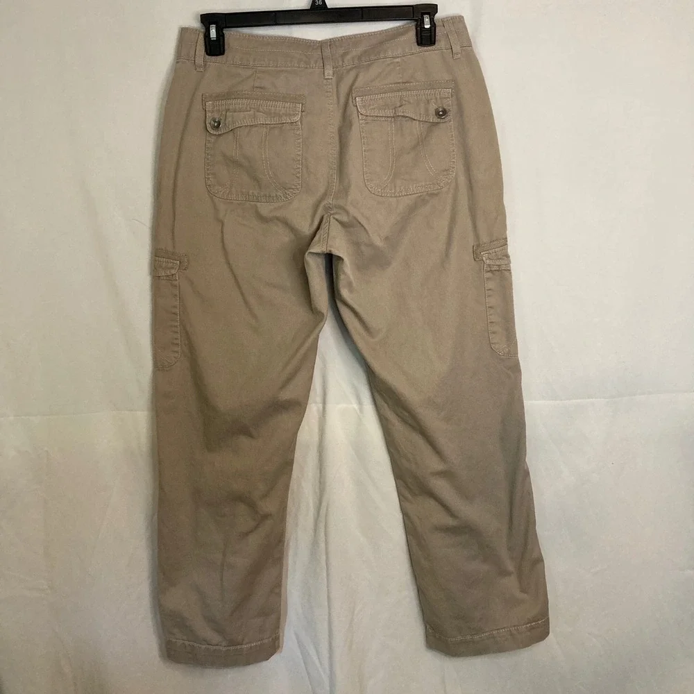 Y2K 2008 Lee One True Fit Khaki Utility Cargo Pants 14 Tan Cotton Straight Leg